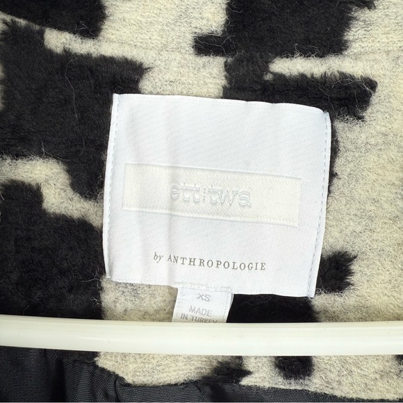 Ett:twa by Anthropologie Black & Cream Wool Blend Houndstooth Coat Size XS - Picture 9 of 15